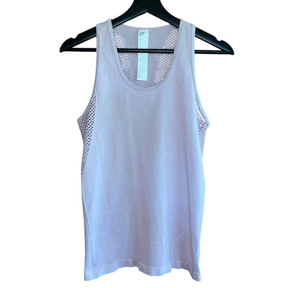 Fabletics Musetta Seamless Openwork Tank Womens M Lilac Ribbed‎ Mesh Workout